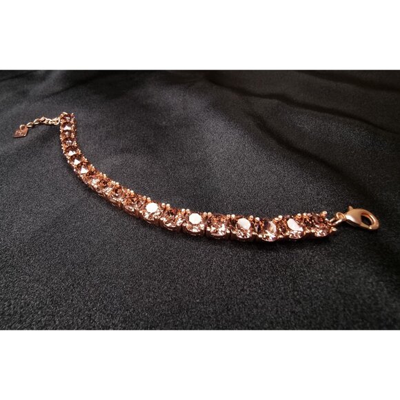 Park Lane Limited Edition Rose Gold Tennis Bracelet With Sparkling Rose Champagn - Picture 3 of 7